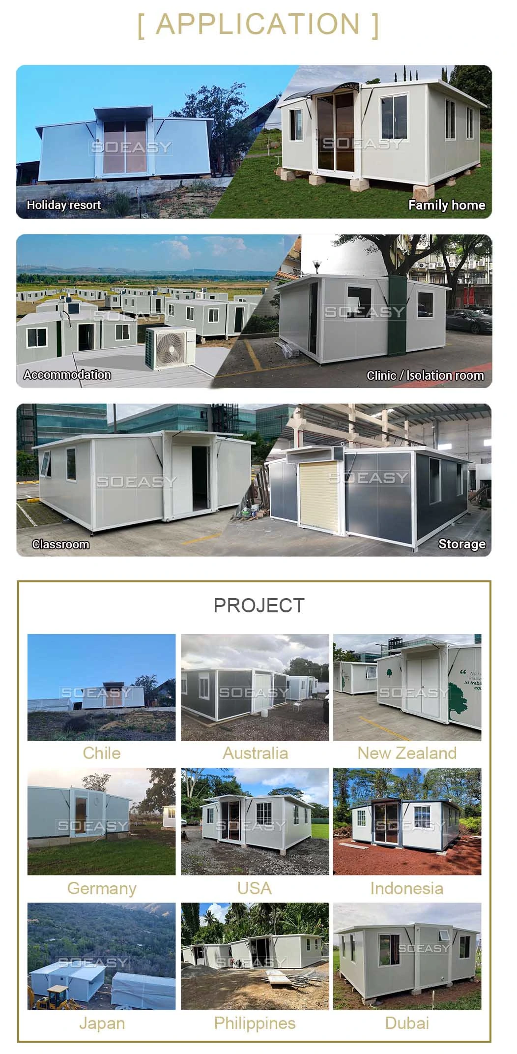 Temporary Offices Portable Prefabricated Homes Shipping Container House Prefab Home Tiny Expanding House Portable Mobile House Expandable Container House