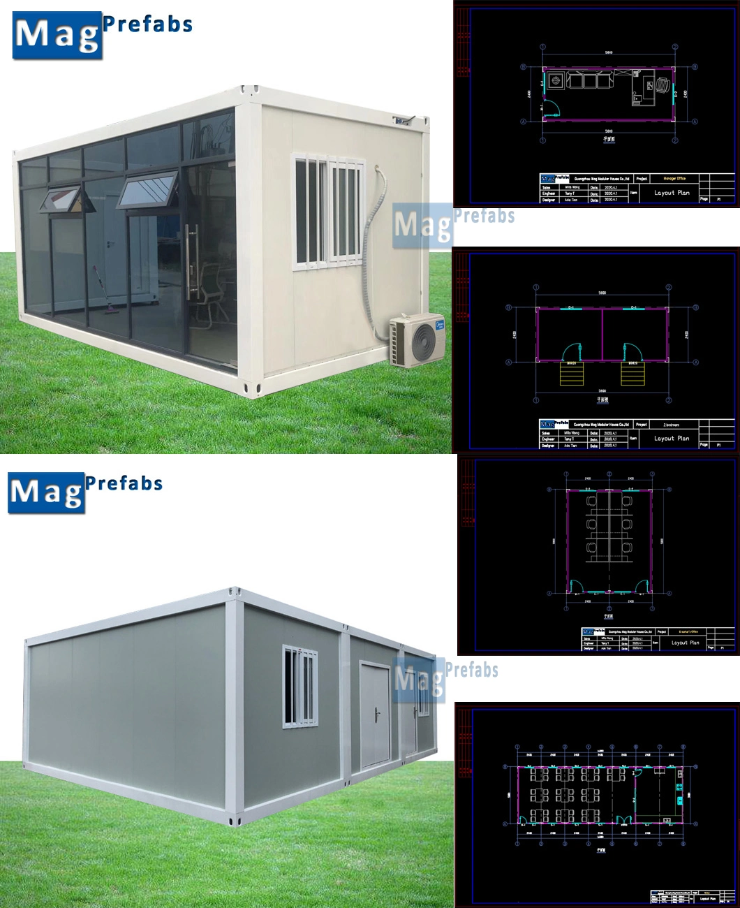 Temporary Office Prefabricated House Pre Fab Houses House Knock Container House